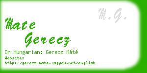 mate gerecz business card