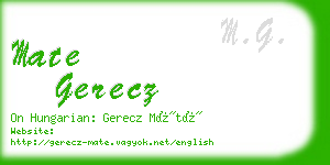 mate gerecz business card